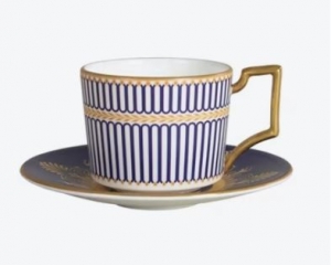 Wedgwood Anthemion Blue Coffee Cup & Saucer