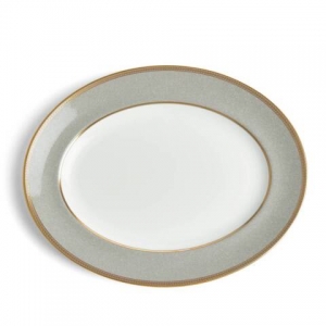 Wedgwood Renaissance Grey Oval Platter - 13.75"