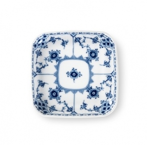 Royal Copenhagen Blue Fluted Half Lace Square Plate - 4.1"