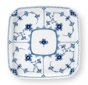 Royal Copenhagen Blue Fluted Half Lace Square Plate - 8,25"