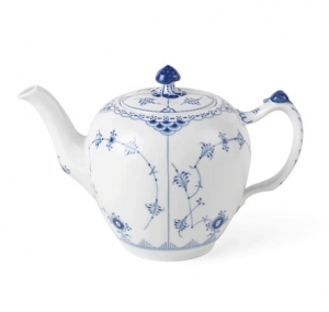 Royal Copenhagen Blue Fluted Half Lace Teapot - 24 oz.