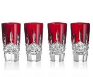 Waterford Crystal Lismore Red Shot Glass -Set 4