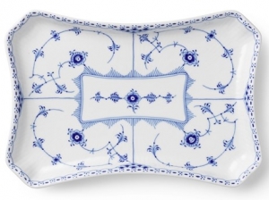 Royal Copenhagen Blue Fluted Half Lace Dish - 9.6"