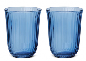 Royal Copenhagen Waves Blue Highball Glass - Set 2