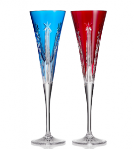 Waterford Crystal US250 Flute Set of 2 / Red+ Blue