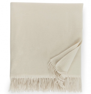 Sferra Dorsey Cashmere Throw - Ivory