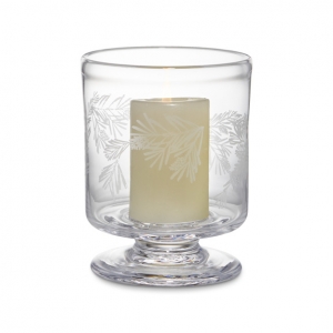 Simon Pearce Engraved Pine Hurricane - Small