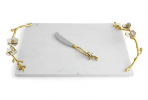 Michael Aram Orchid Large Chesseboard w/ Knife