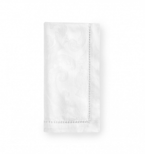 Sferra Acanthus - White Dinner Napkins - 22X22 / Set 4