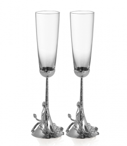 Michael Aram White Orchid Toasting Flutes - Pair