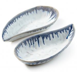 Simon Pearce Burlington Pool Mussel Shell Bowl Gift Set