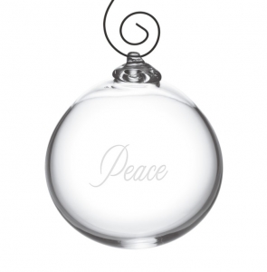 Simon Pearce Engraved "Peace" Ornament