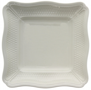 Gien Pont Aux Choux White Square Fruit Dish - 10" Square