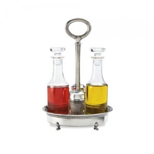 Match Pewter Condiment Cruet Caddy