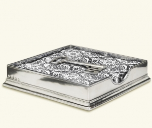 Match Pewter Luncheon Napkin Box w/Key Weight