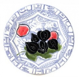 Gien Oiseau Bleu Fruits Dessert Plate - Fig
