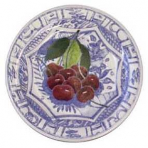 Gien Oiseau Bleu Fruits Canape Plate Cherry