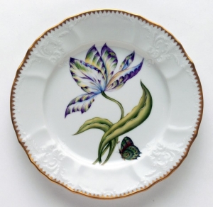 Anna Weatherley Old Master Tulips Salad Plate - Yellow/Green/Blue/Purple