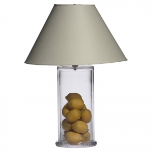 Simon Pearce Nantucket Lamp - Large w/ Linen Empire Shade Simon Pearce Nantucket Lamp - Large w/ Linen Empire Shade