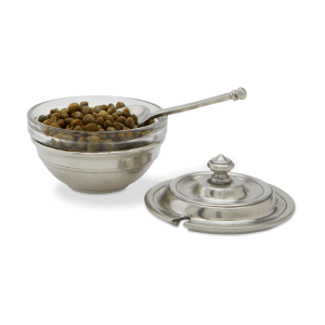 Match Pewter Condiment Uno Set w / Lid & Spoon