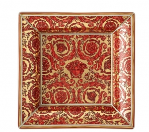 Versace Medusa Garland Red Medusa Garland Square Tray -
