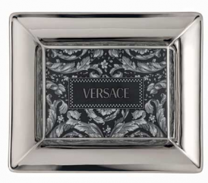 Versace Barocco Haze Tray with Leather Back - 6"
