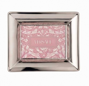 Versace Barocco Rose Tray with Leather Back