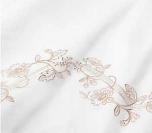 SFERRA Isabella White/Sand Full/Queen Flat Sheet 96X114
