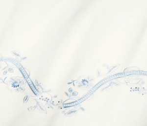 SFERRA Isabella Ivory/Sea King Flat Sheet 114X114