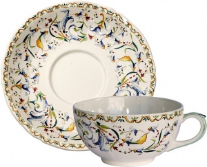 Gien Toscana Breakfast Cups & Saucer - Set 2