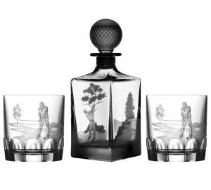 Varga Crystal Golf Decanter + Tumbler Set
