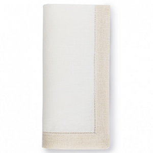 Sferra Filetto / White / Gold Dinner Napkins / 20 X 20 - Set of 4