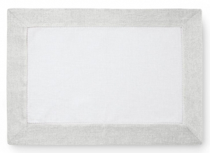 Sferra Filetto - White / Silver Placemats / 14 X 20 - Set of 4