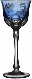 Varga Springtime Sky Blue Red Wine Glass