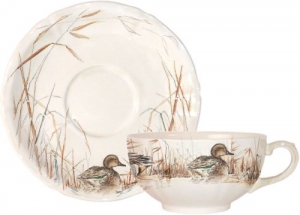 Gien Sologne Breakfast Cups + Saucer - Set 2