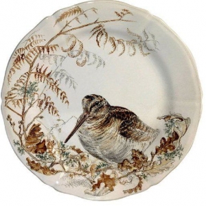 Gien Sologne Dessert Plate - Woodcock