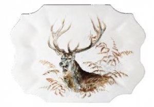 Gien Sologne Serving Platter / 17.75" - Stag