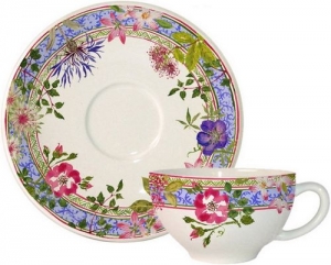 Gien Millefleurs Tea Cup + Saucer - Set 2