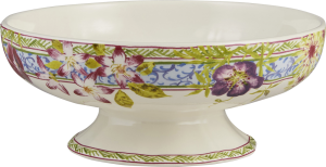 Gien Millefleurs Footed Fruit Bowl - 7.75"