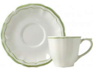 Gien Filets Vert Tea Cup US + Saucer - Set 2