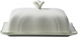Gien Filets Vert Covered Butter Dish