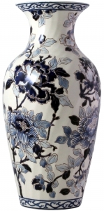Gien Pivoines Bleues - Fluted Vase # 2