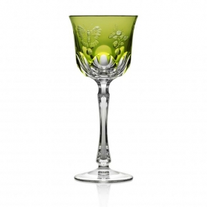 Varga Springtime Yellow-Green Red Wine Glass
