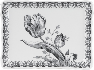 Gien Tulipes Noires Butter Tray