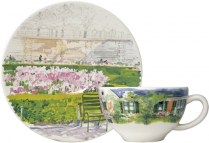 Gien Paris A Giverny Breakfast Cups & Saucers - Set 2