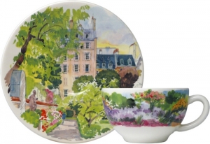 Gien Paris A Giverny Tea Cups & Saucers - Set 2