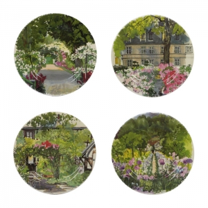 Gien Paris A Giverny Canape Plates Assorted - Set 4