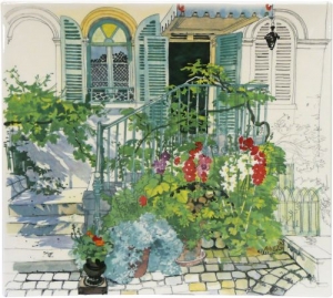 Gien Paris A Giverny Square Plate - 11.5"