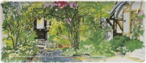 Gien Paris A Giverny Oblong Serving Tray - 14"