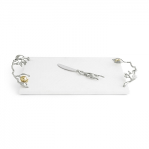 Michael Aram Pomegranate Silver & Gold Cheese Board & Spreader